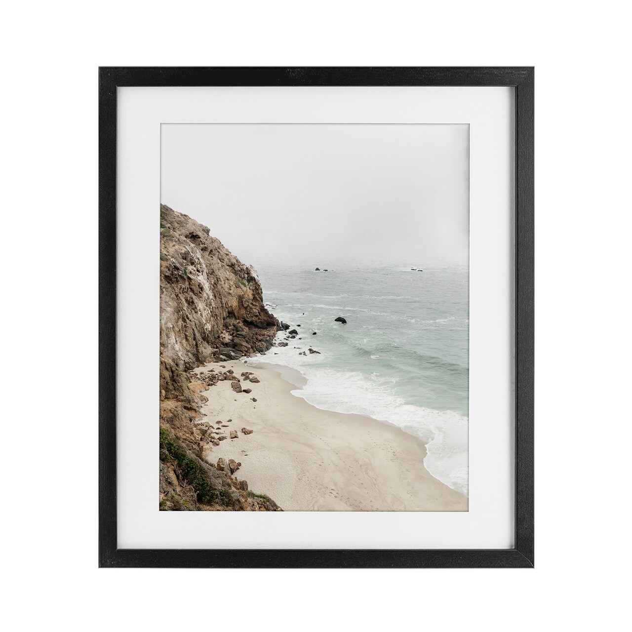 Stupell Industries Big Sur Coast Viewpoint Black Framed Print Under Glass, design by Sisi and Seb